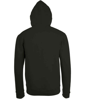 Stone Zip Hooded Sweatshirt in Black, back view