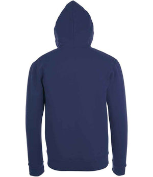 Stone Zip Hooded Sweatshirt in French Navy, back view