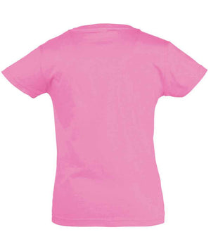 Girls Cherry T-Shirt in Orchid Pink, back view