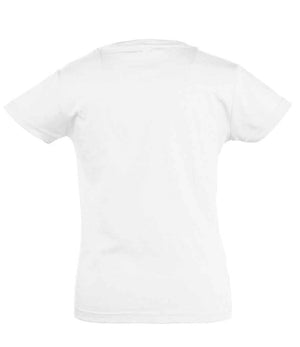 Girls Cherry T-Shirt in White, back view