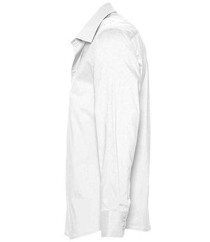 Brighton Long Sleeve Fitted Shirt in White, left side view