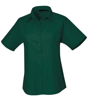 Women's short sleeve poplin blouse