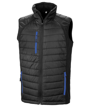 Compass Padded Softshell Gilet in Black/Royal