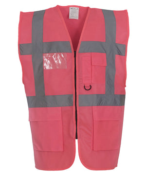 Multifunctional Executive Hi-Vis Waistcoat (Hvw801) in Pink