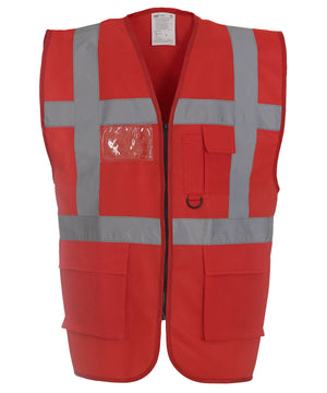 Multifunctional Executive Hi-Vis Waistcoat (Hvw801) in Red