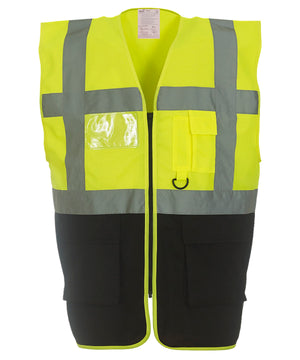 Multifunctional Executive Hi-Vis Waistcoat (Hvw801) in Yellow/Black