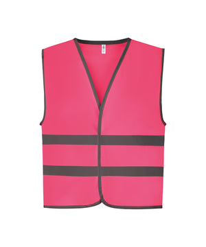 Hi-Vis Reflective Border Kids Waistcoat (Hvw102ch) in Fluo Pink
