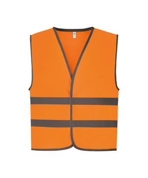 Hi-Vis Reflective Border Kids Waistcoat (Hvw102ch) in Orange