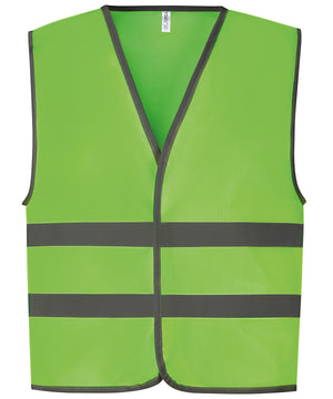 Hi-Vis Reflective Border Kids Waistcoat (Hvw102ch) in Lime