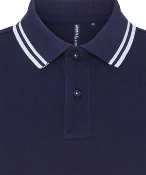 Men's Classic Fit Tipped Polo in Navy/White, front view