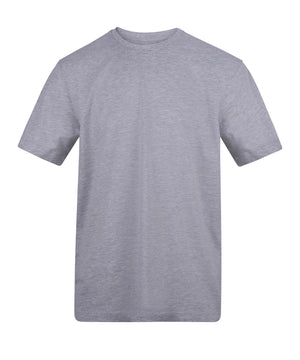 The Awdis 150 T in Heather Grey, front view