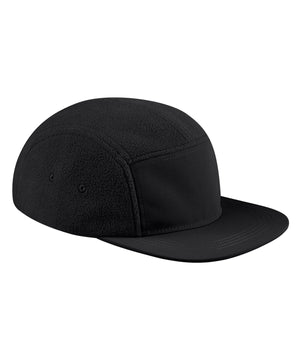 Recycled Fleece Outdoor Camper Cap in Black, front view