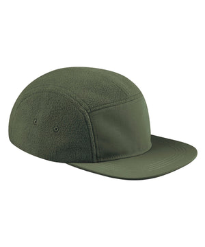 Recycled Fleece Outdoor Camper Cap in Olive Green, front view