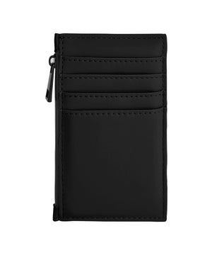 Matte PU Card Holder in Black, front view
