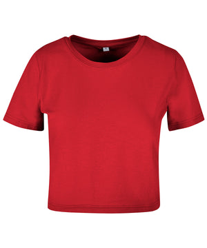 Women's Cropped Tee in City Red, front view