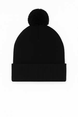 Pom Pom Beanie - Black