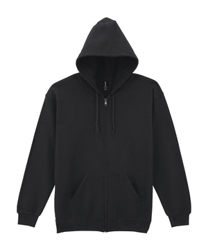 Heavy Blend™ Full-Zip Hooded Sweatshirt in Black, front view