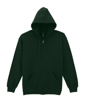 Heavy Blend™ Full-Zip Hooded Sweatshirt in Forest, front view