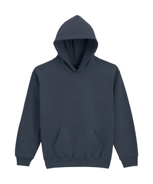 Softstyle™ Midweight Fleece Youth Hoodie in Dark Heather, front view