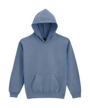Softstyle™ Midweight Fleece Youth Hoodie in Stone Blue, front view
