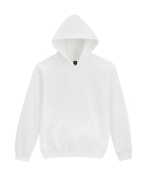 Softstyle™ Midweight Fleece Youth Hoodie in White, front view