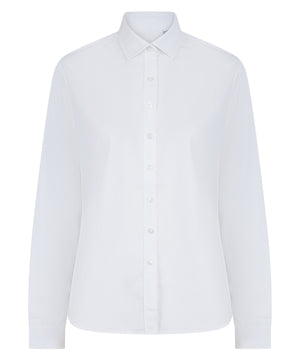 Women’s Long Sleeve ‘Cotton-Feel’ Coolplus® Shirt in White, front view