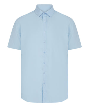 Short Sleeve ‘Cotton-Feel’ Coolplus® Shirt in Light Blue, front view