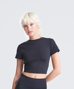 Lifestyle photo of the Women’s Recycled Cropped T