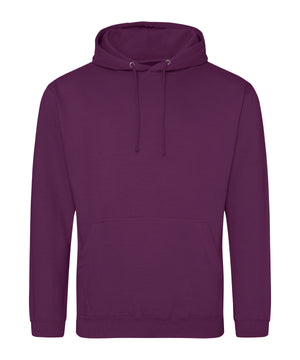 College Hoodie in Plum, front view