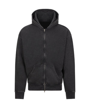 Vintage Washed Zoodie in Washed Black, front view