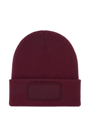 Rectangular Patch Beanie - Maroon
