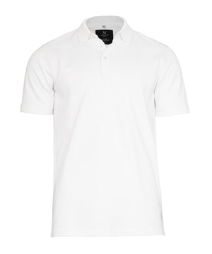 Altavista – Tri-Blend Deluxe Polo in White, front view
