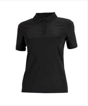 Women’s Nike Dri-Fit Victory Short Sleeve Polo in Black/White, front view