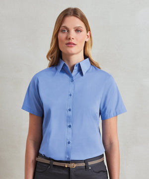 Women's short sleeve poplin blouse