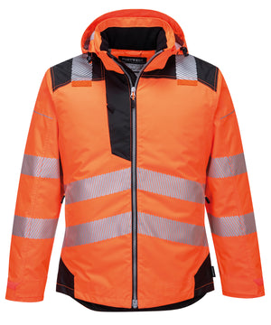 PW3 Hi-Vis Winter Jacket (T400) in Orange/Black, front view