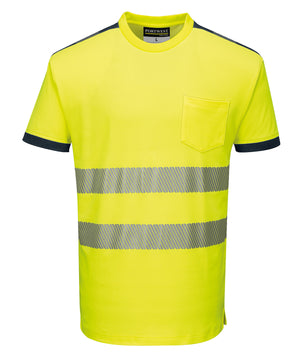PW3 Hi-Vis T-Shirt (T181) in Yellow/Black, front view