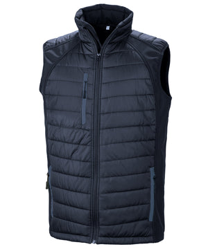 Compass Padded Softshell Gilet in Navy, front view
