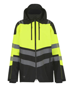 Hi-Vis X-Pro Waterproof Shell Jacket (Class 2) in Black/Yellow, front view