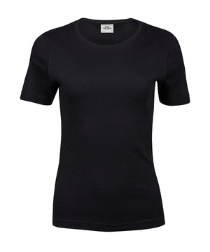 Women’s Interlock Tee (580) in Black, front view