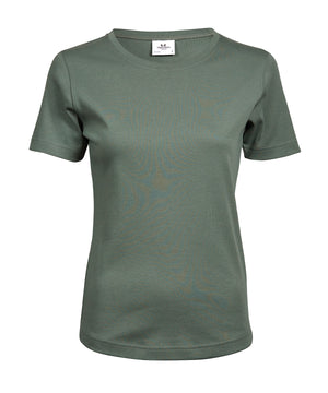 Women’s Interlock Tee (580) in Leaf Green, front view