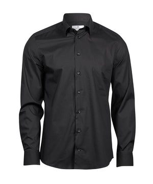 Stretch Luxury Shirt (4024) in Black, front view