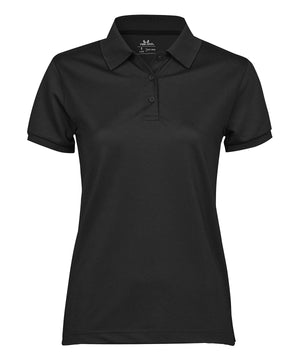 Women’s Club Polo (7001) in Black, front view