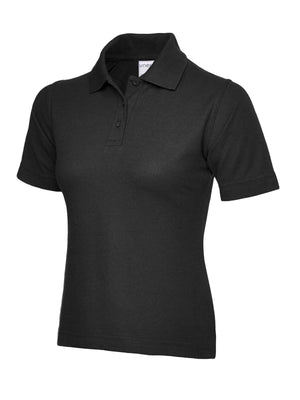 Ladies Active Cotton Poloshirt in Black