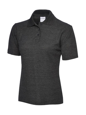 Ladies Active Cotton Poloshirt in Charcoal