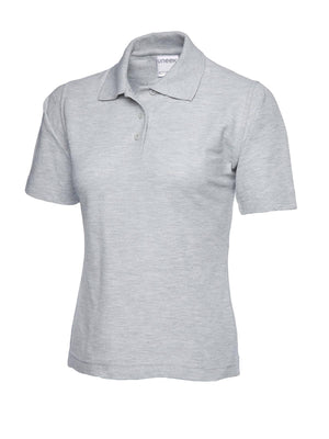 Ladies Active Cotton Poloshirt in Heather Grey