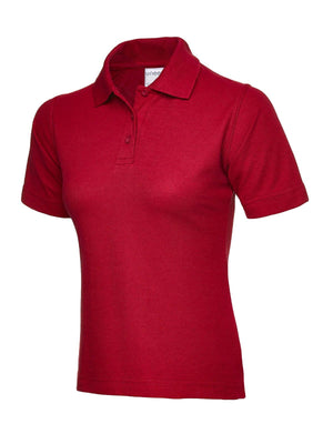 Ladies Active Cotton Poloshirt in Red