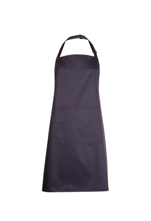 Bib Apron with Pocket - Black