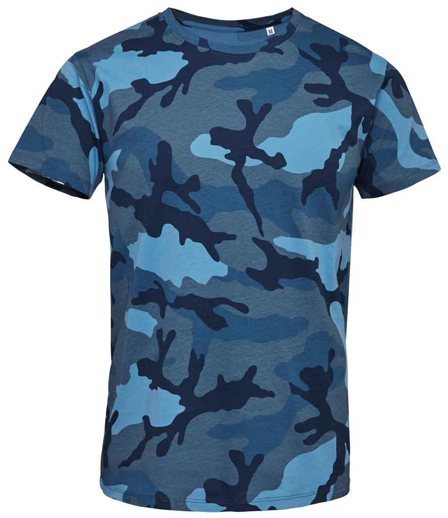 Camo T-Shirt in Blue Camo, front view