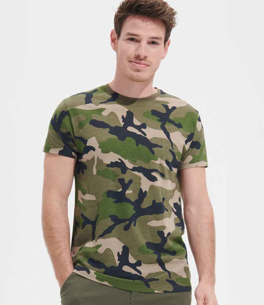 Camo T-Shirt in Camouflage, model photo