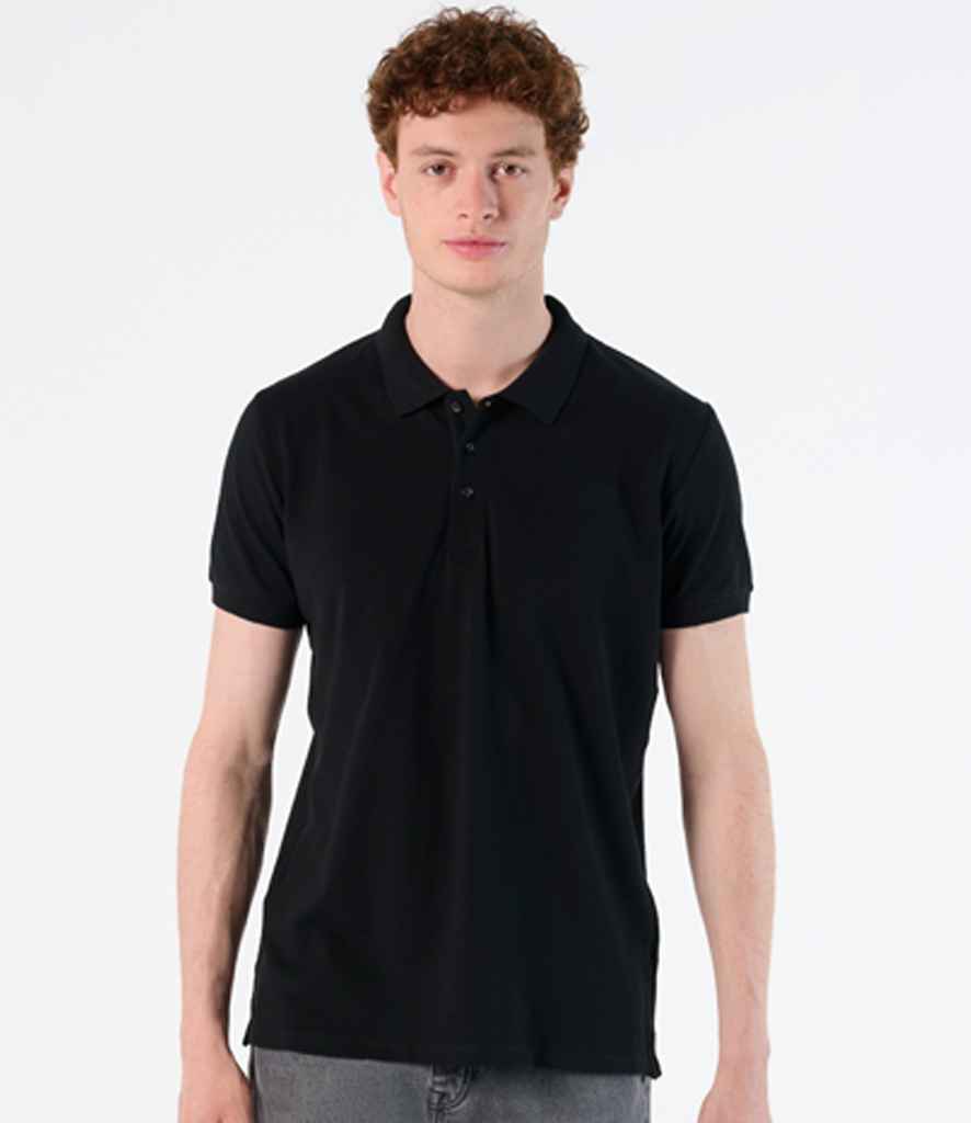 Phoenix Piqué Polo Shirt in Black, model photo